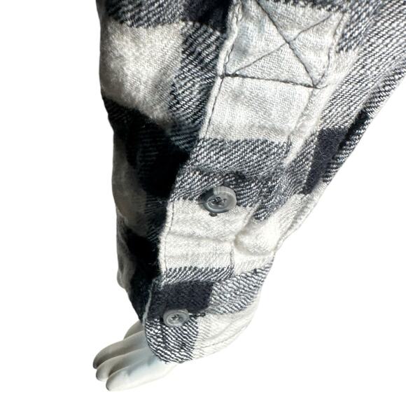 American Eagle Plaid Flannel Shirt Top Hoodie Womens Size Small Cropped - Picture 8 of 12